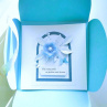 Svatební přání v modrých tónech s krabičkou