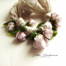 "Regina" náhrdelník, sklo a hedvábí