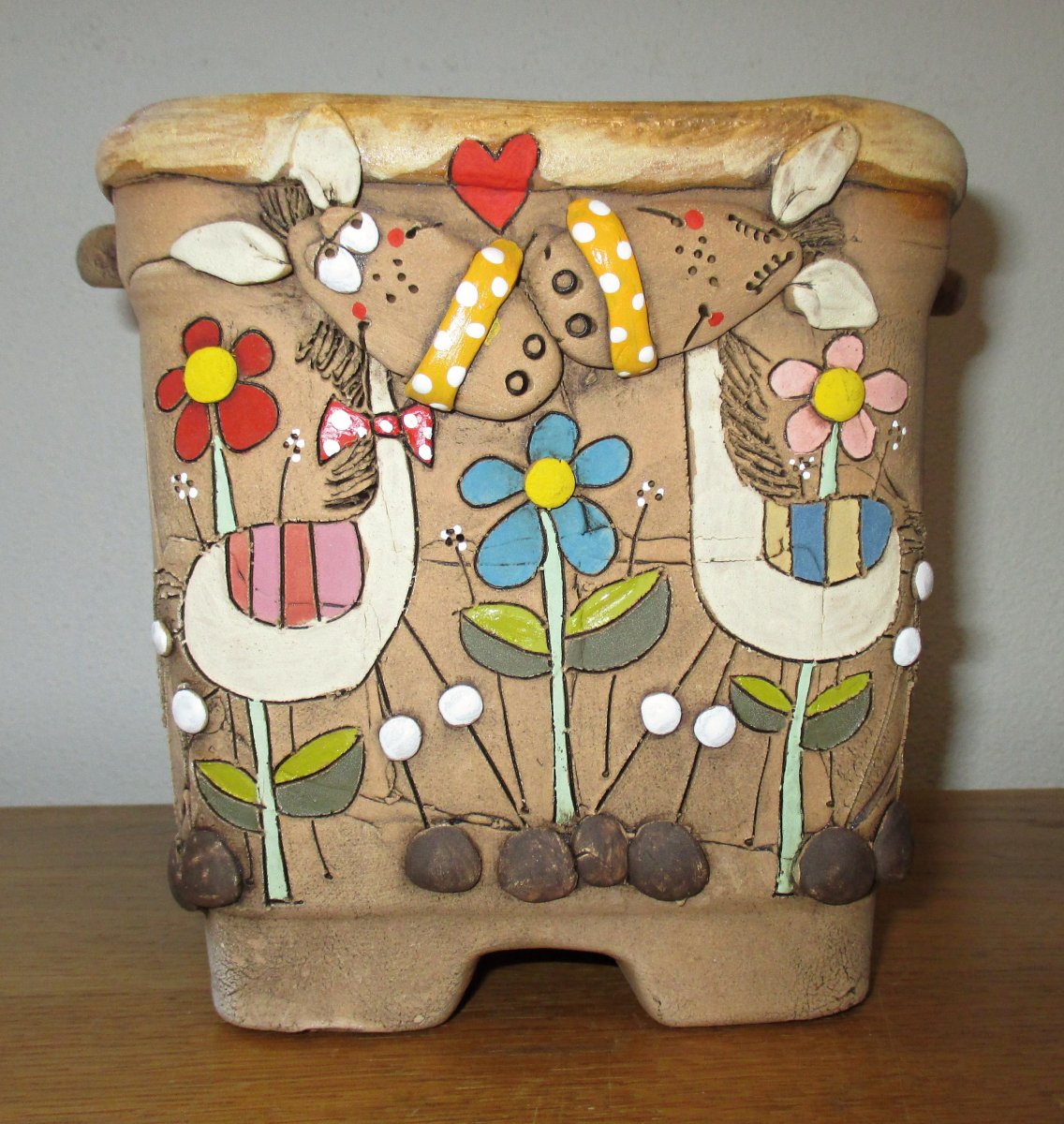 Hranatý obal na květináč - Hříbátka