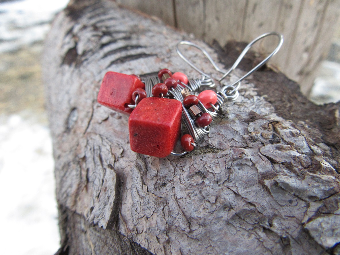 Náušnice z korálu