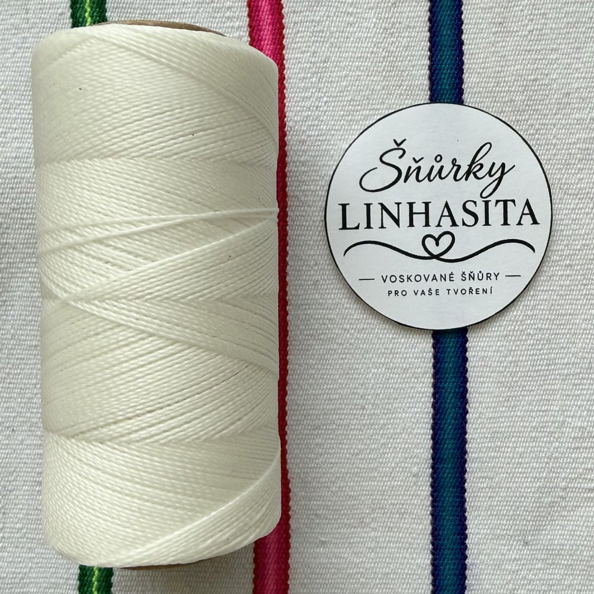 Linhasita 0,75 mm NATURAL celá cívka (smetanová)