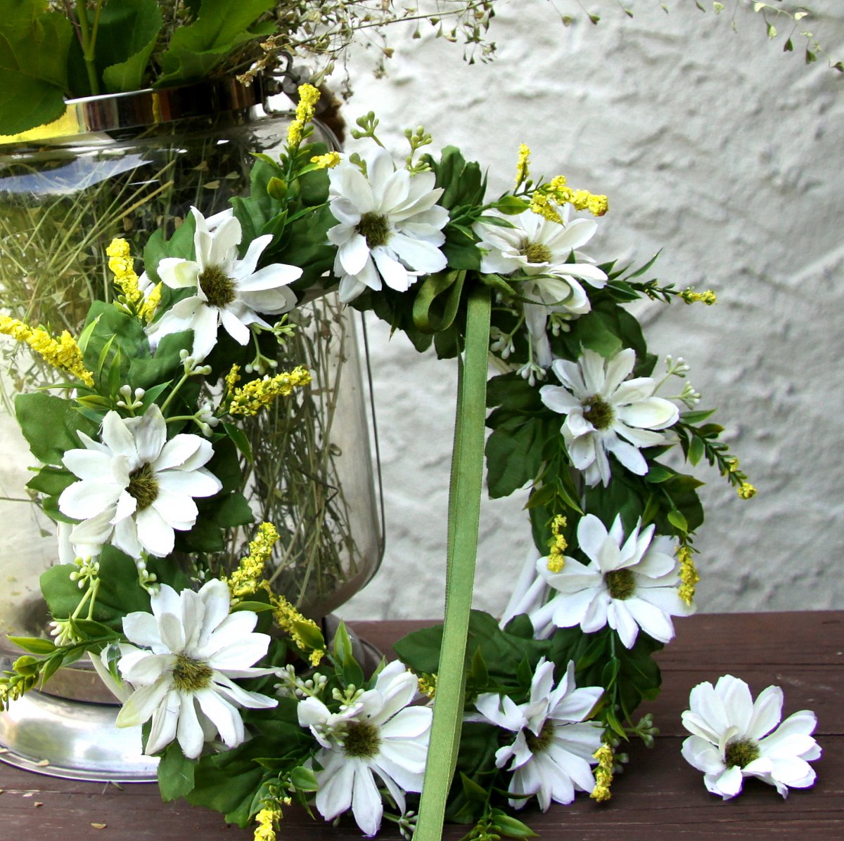 Kopretiny pro zámeckou paní_věnec na dveře