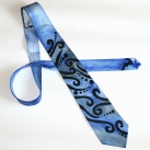 Hedvábná kravata: Modrá s ornamety