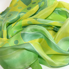 Hedvábná šála: Puntíky žluto-zelené