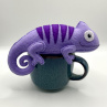 Chameleon - fialový - dekorace z filcu