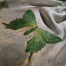 Zelený motýl - hedvábný šátek