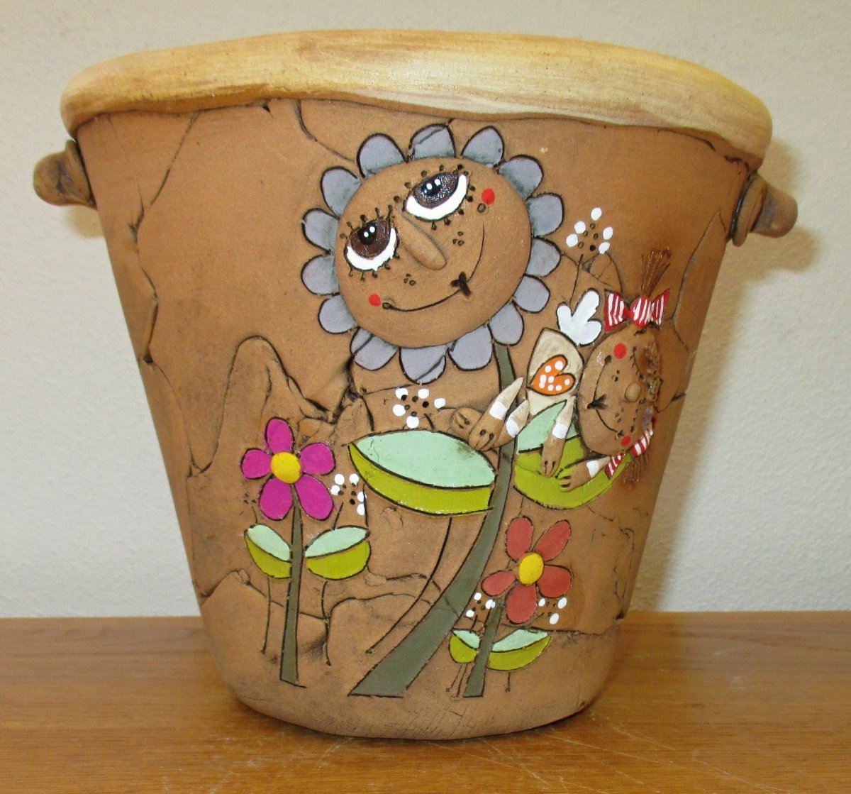 Obal na květináč - Kytka s andělíkem