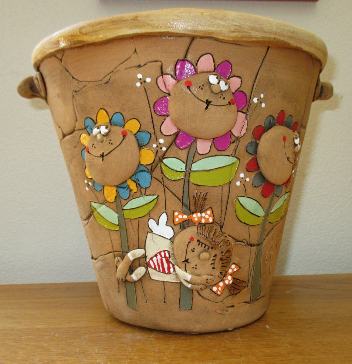 Obal na květináč - Kytky + andílek