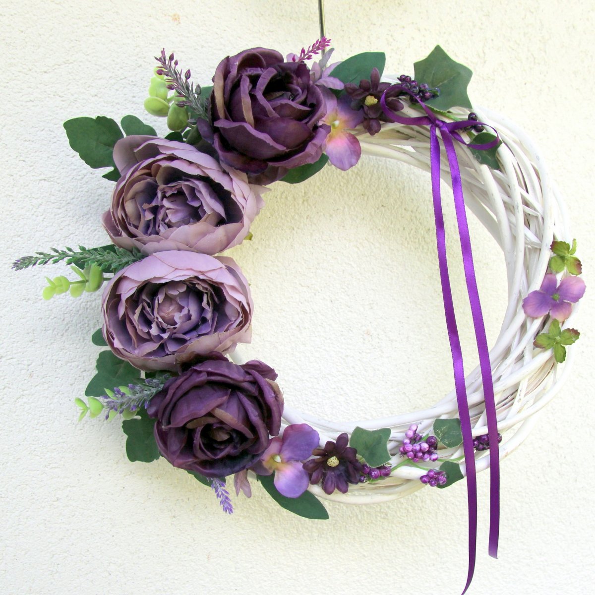 Sametový hlas_věnec na dveře 33 cm