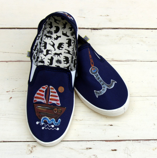 Námořnické SLIP ON vel.40-45 na obj. UNISEX