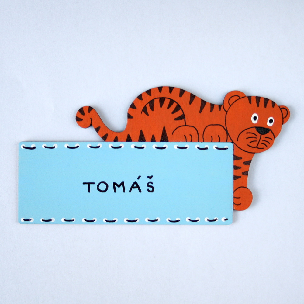 Cedulka na dveře s tygříkem