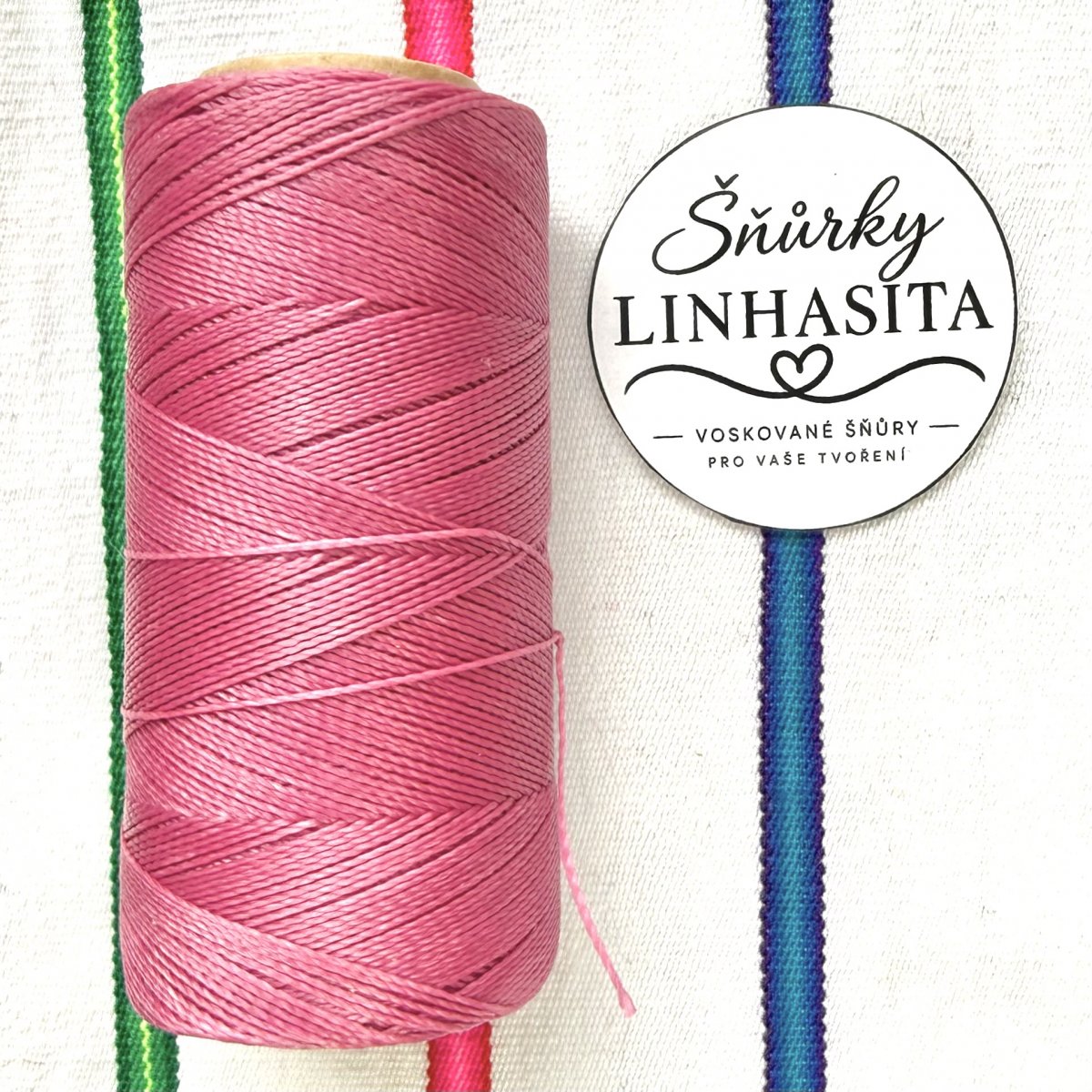 Linhasita 0,75 mm 629 celá cívka (teple růžová)