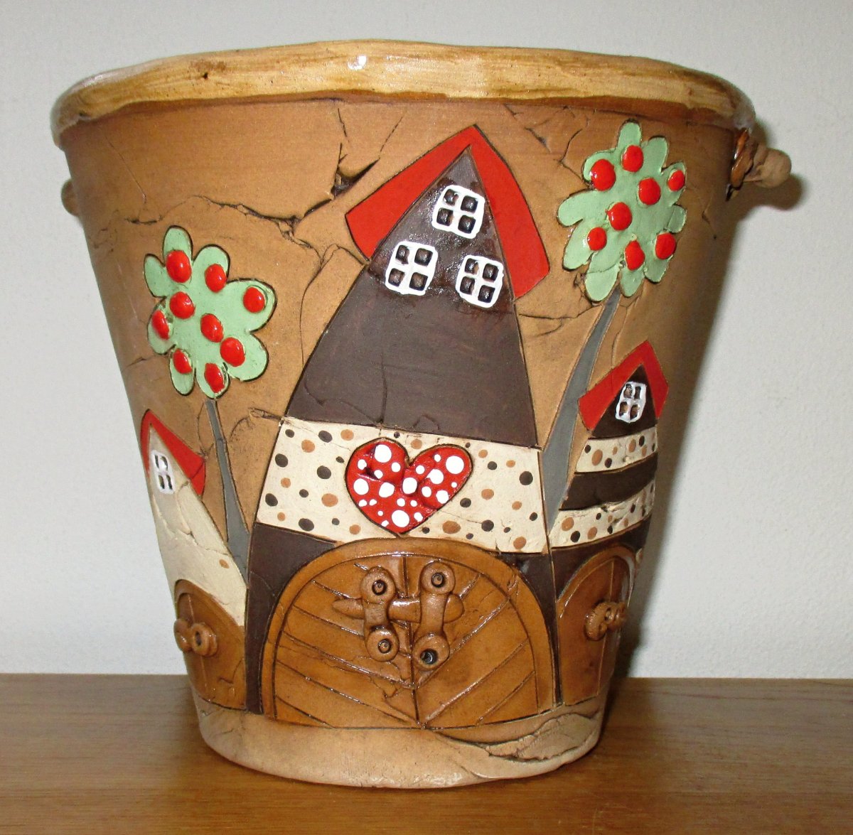 Obal na květináč - Domečky