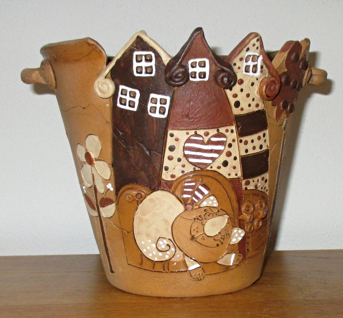 Obal na květináč - Domečky