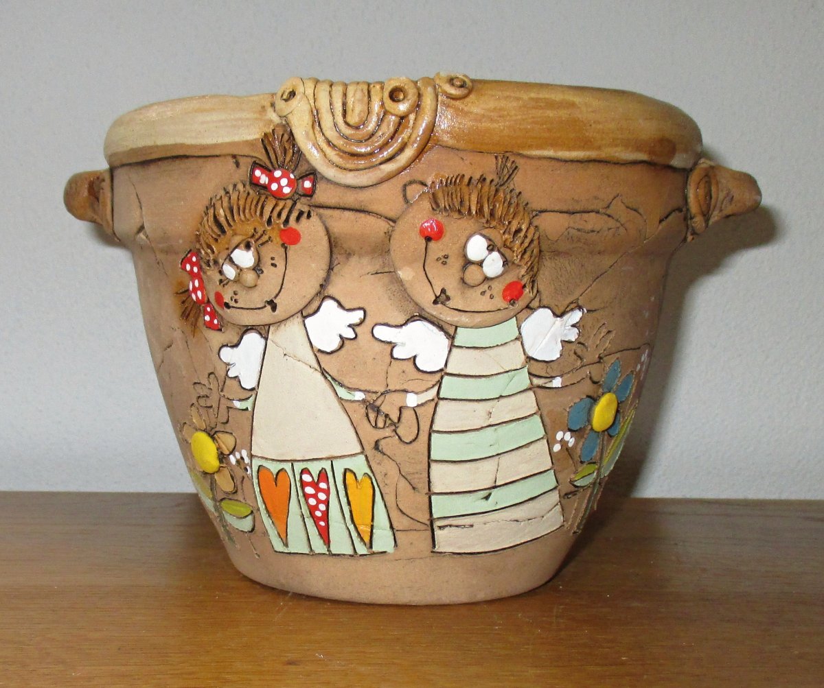 Obal na květináč - Andílci