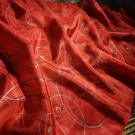 Spirály - červená hedvábná šála