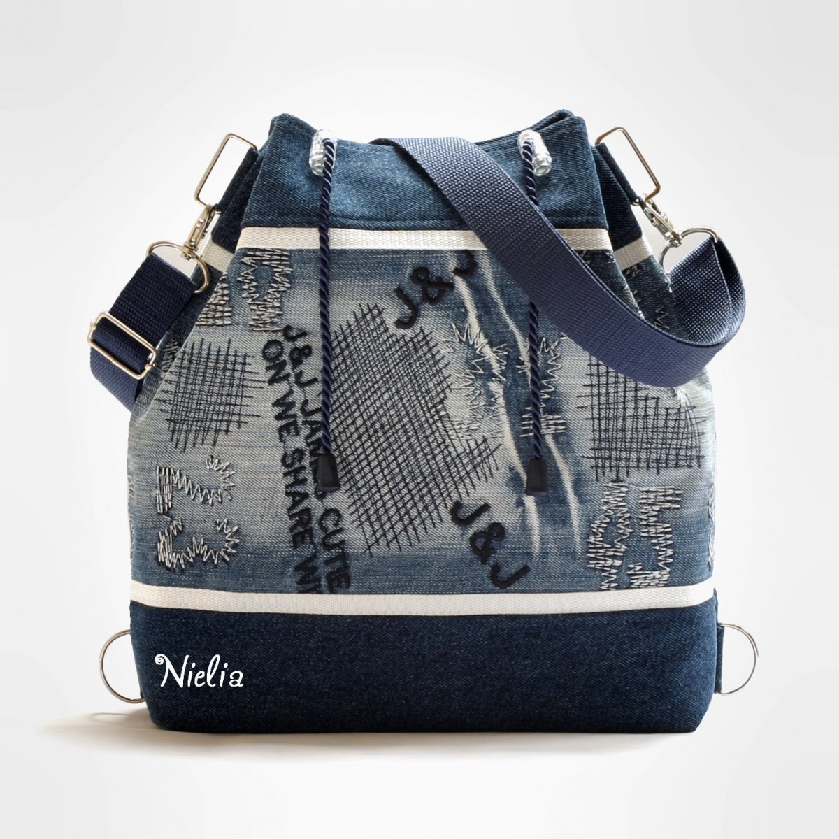 S džínovým štepováním II (kabelko-batůžek)