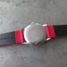 Hodinky Prim z roku 1973, elegantní, červený pásek