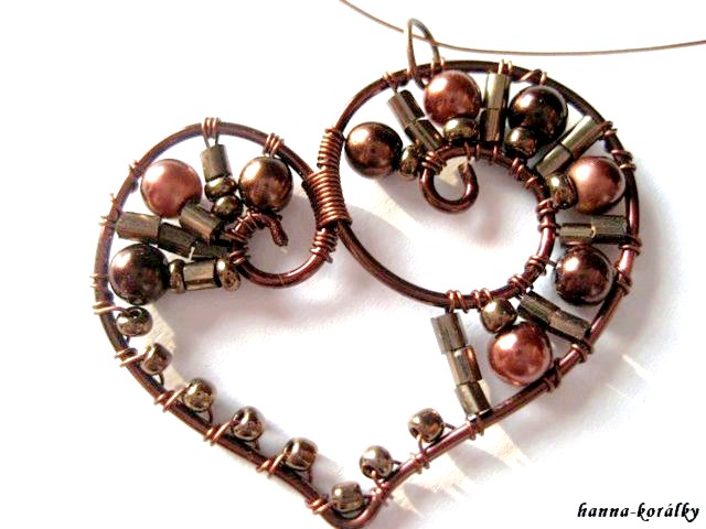 Srdce - srdíčko - náhrdelník + náušnice