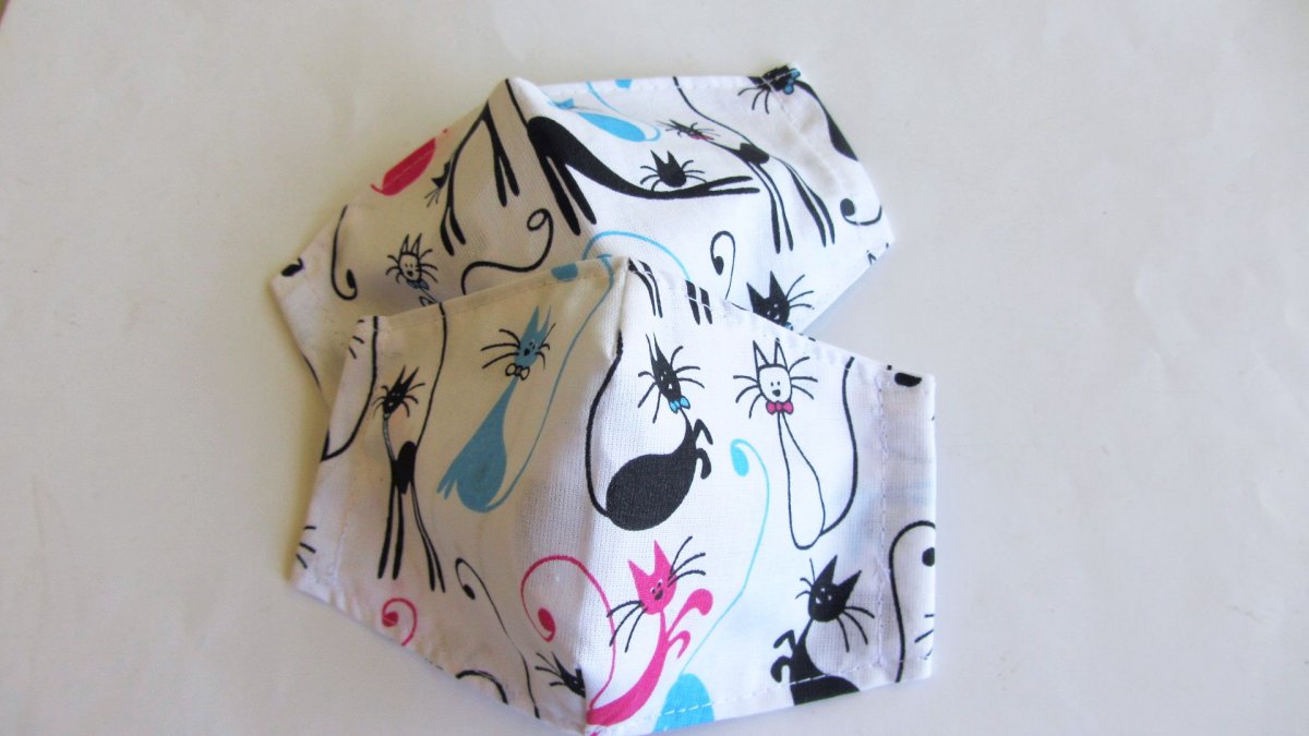 Rouška dvouvrstvá - Veselé kočičky