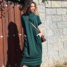 Rolákové šaty dlouhé zelené