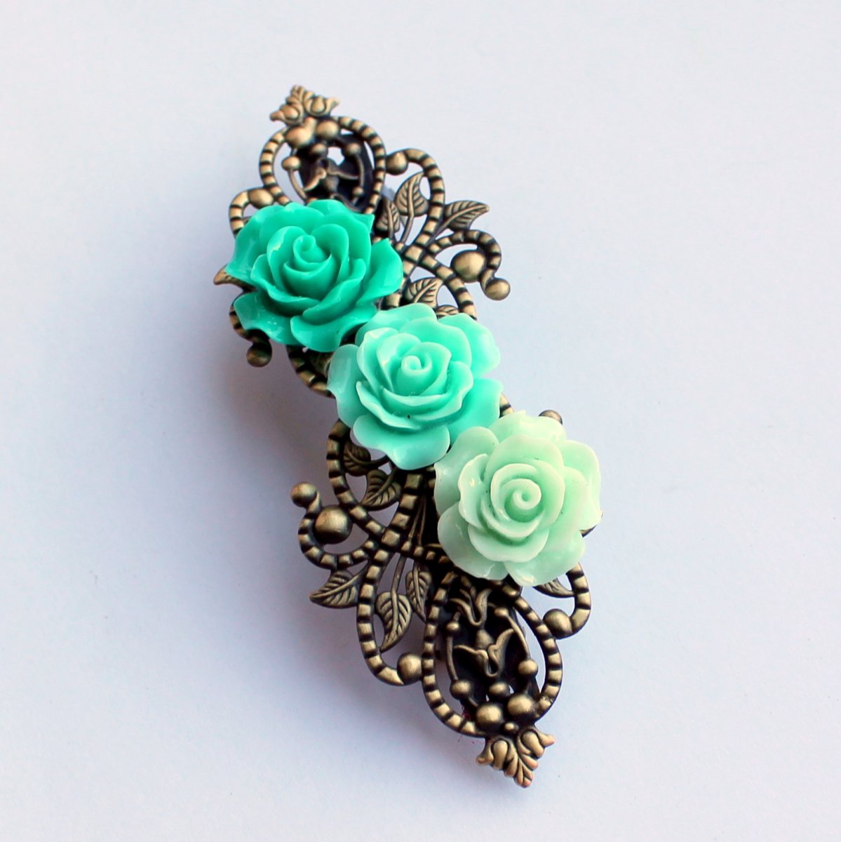 Květinová francouzská sponka do vlasů