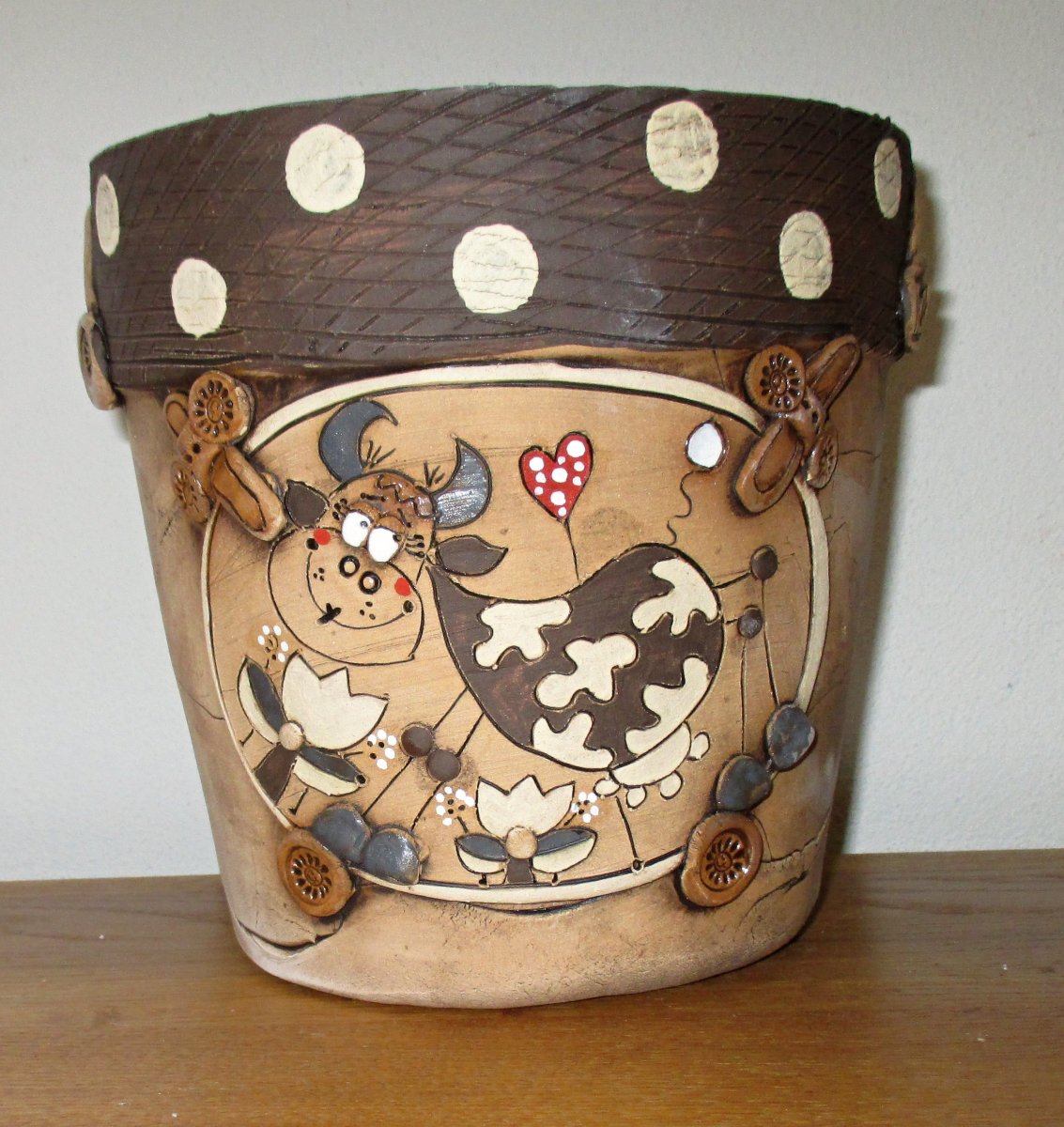 Obal na květináč - Kravička