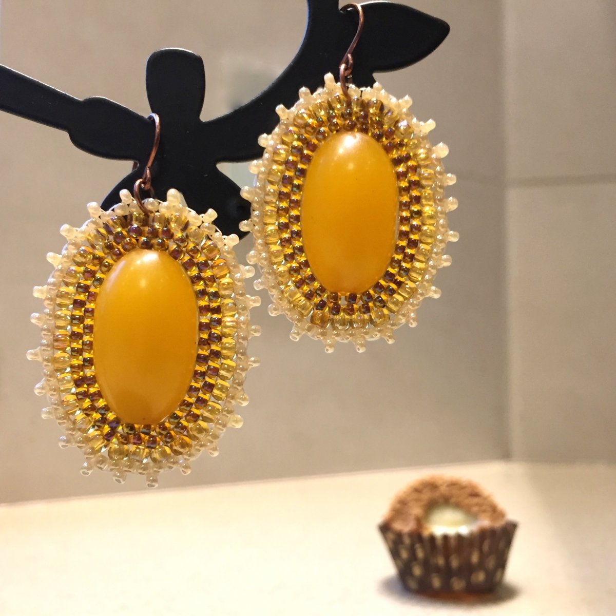 Náušnice: Kapka medu se slzou slunce