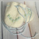 Dětské rukavičky - s pomněnkami, pomněnky