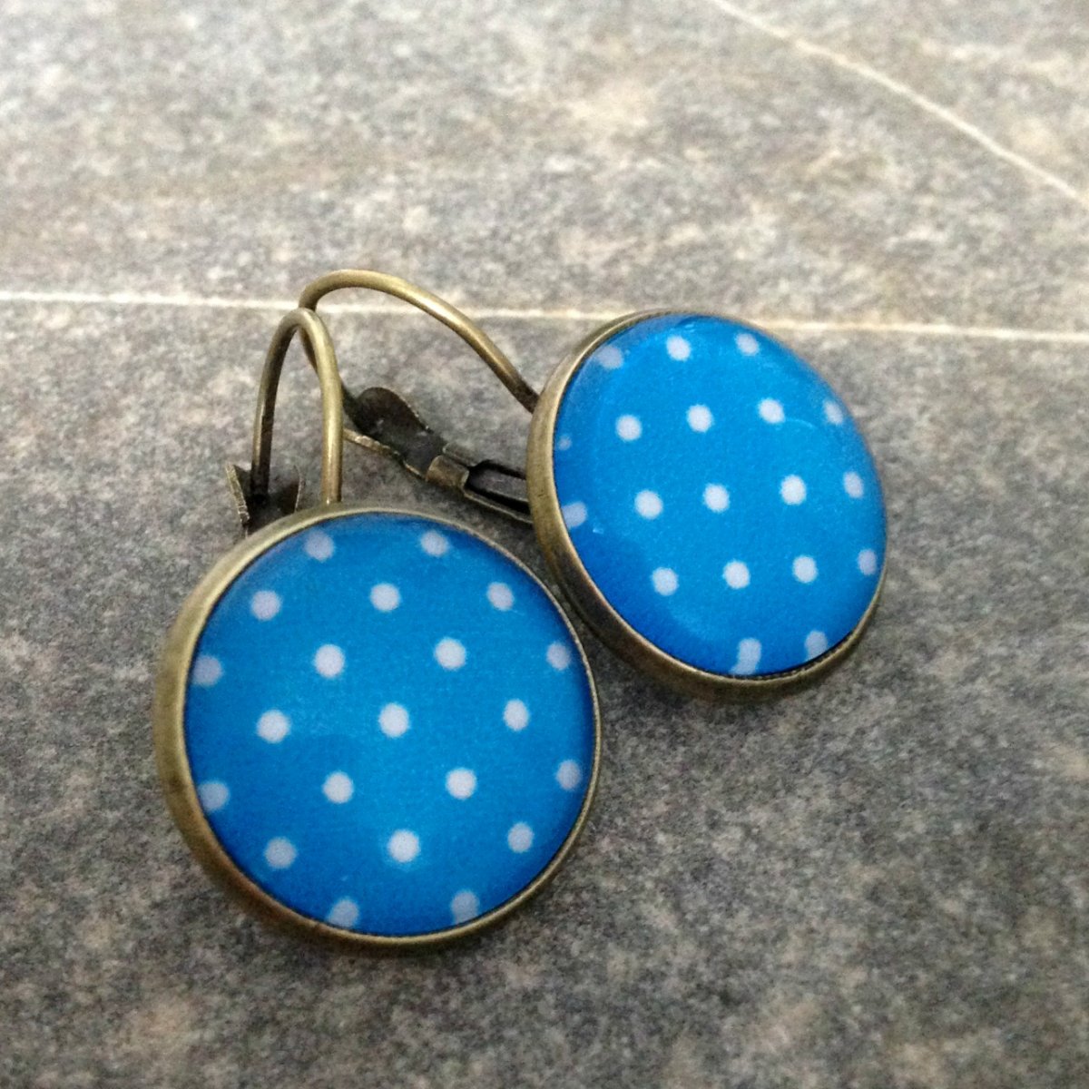 Náušnice tyrkysový puntík