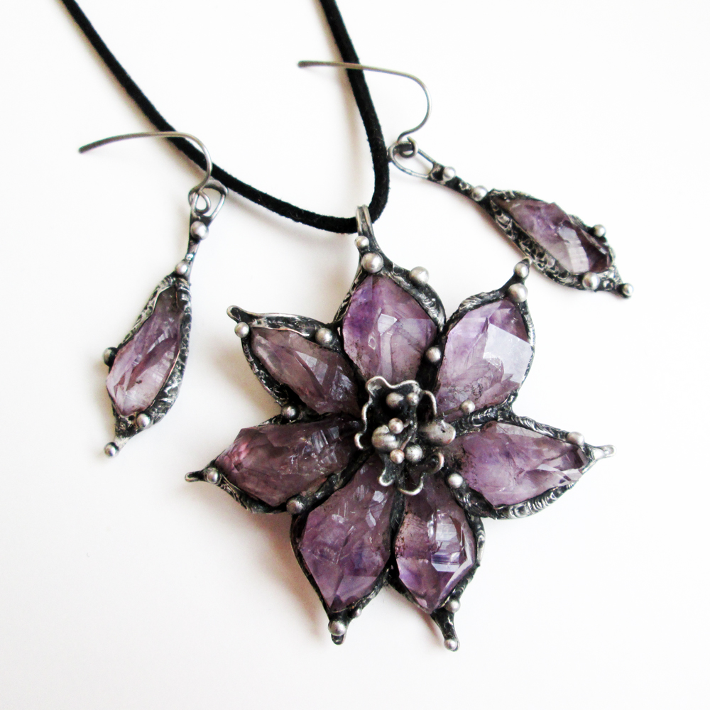 Ametyst krystaly - sada