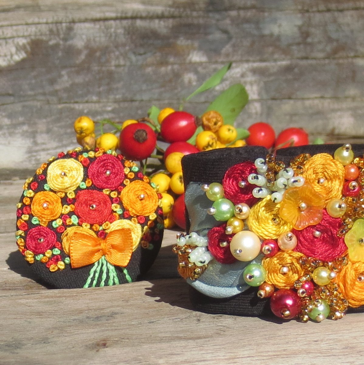 Náramek s broží "Barevný podzim"