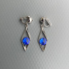 Antialerg. klipsy Sapphire Swarovski kosočtverec