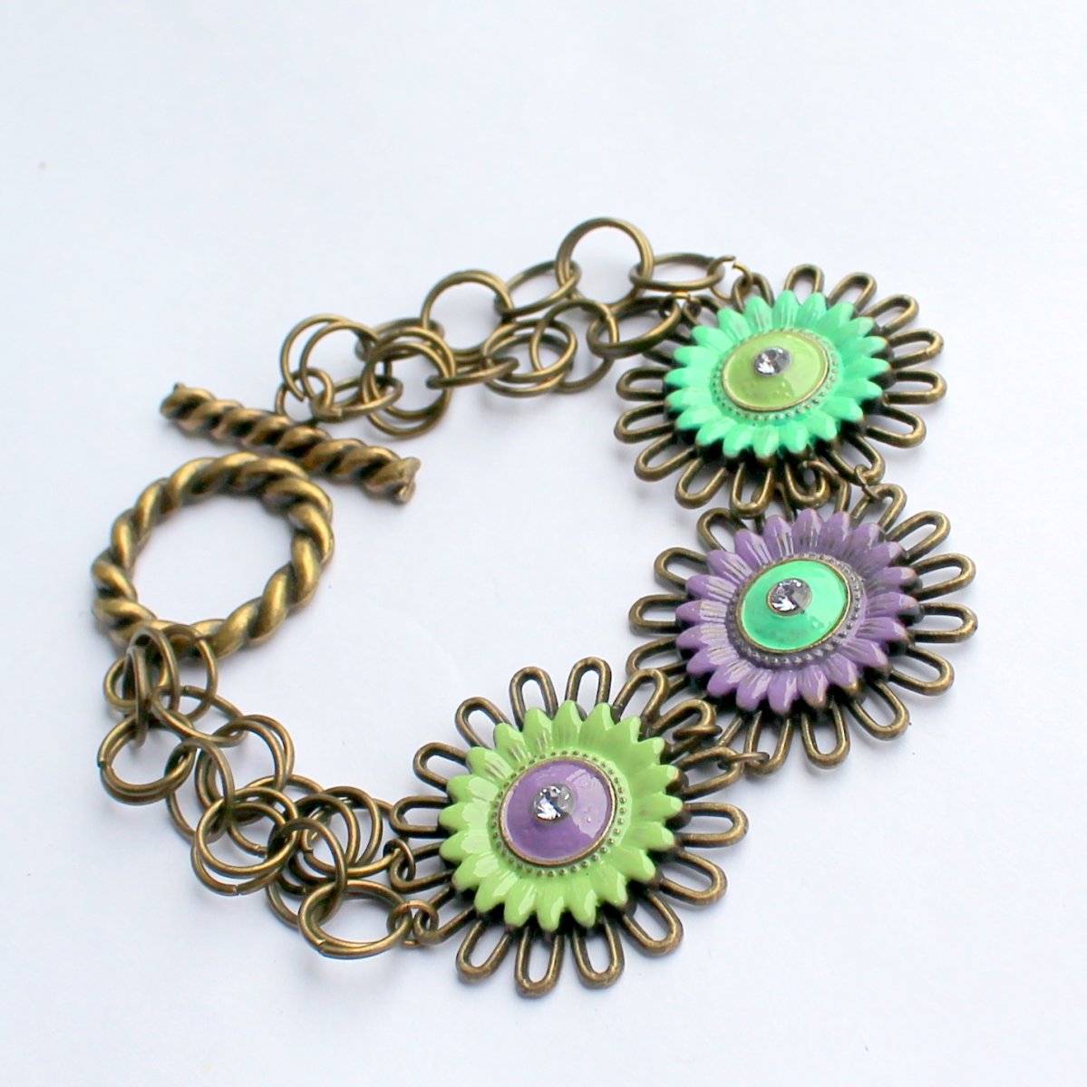 BOHO náramek s květinami