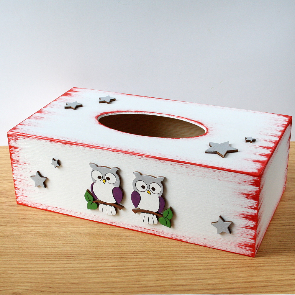 Krabička na kapesníky se sovičkami