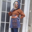 Tunika modro – rezavá   čtverečky