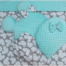 Peřinky plymo +prostěradlo do kočárku Mickey mentolová minky