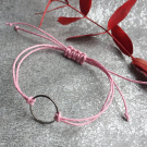 Růžový náramek s kruhem - karma