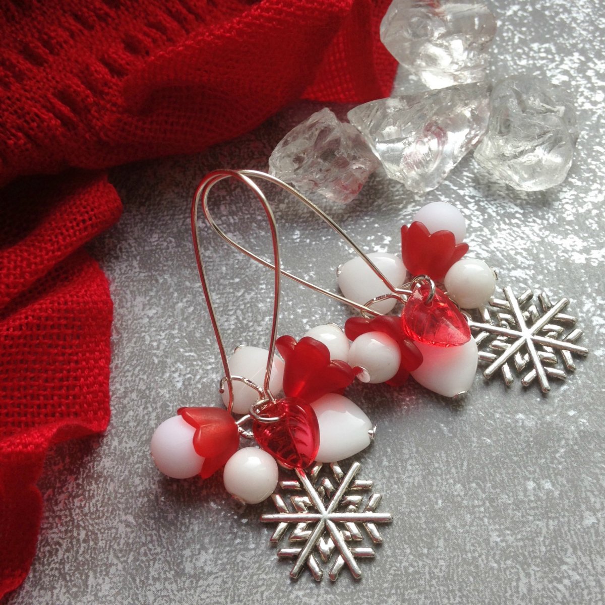 Vánoční vločky - náušnice