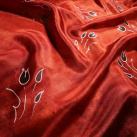Kvítky - červený hedvábný šáteček