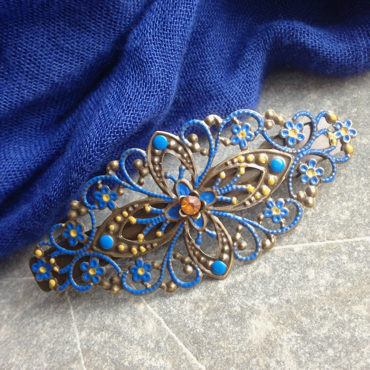 Francouzská sponka - modrá