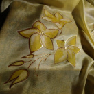 Květiny - žlutý hedvábný pléd