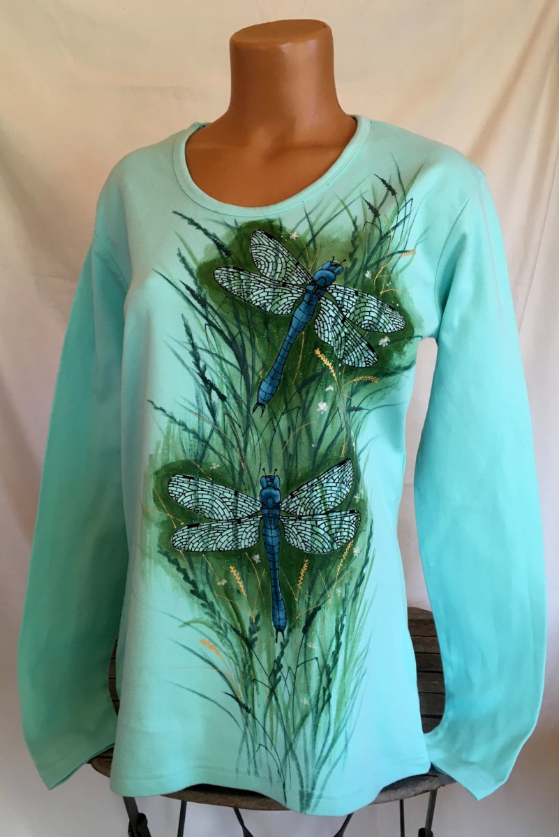 Mentolové tričko s vážkami