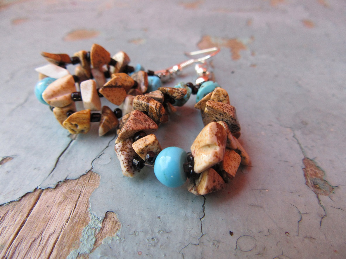 Náušnice z jaspisu obrázkového