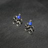 Náušnice bodovky - Motýl - Lapis Lazuli - chirurgická ocel