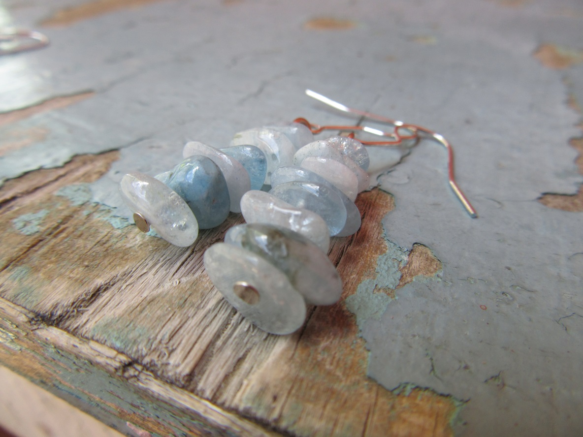 Náušnice z akvamarínu