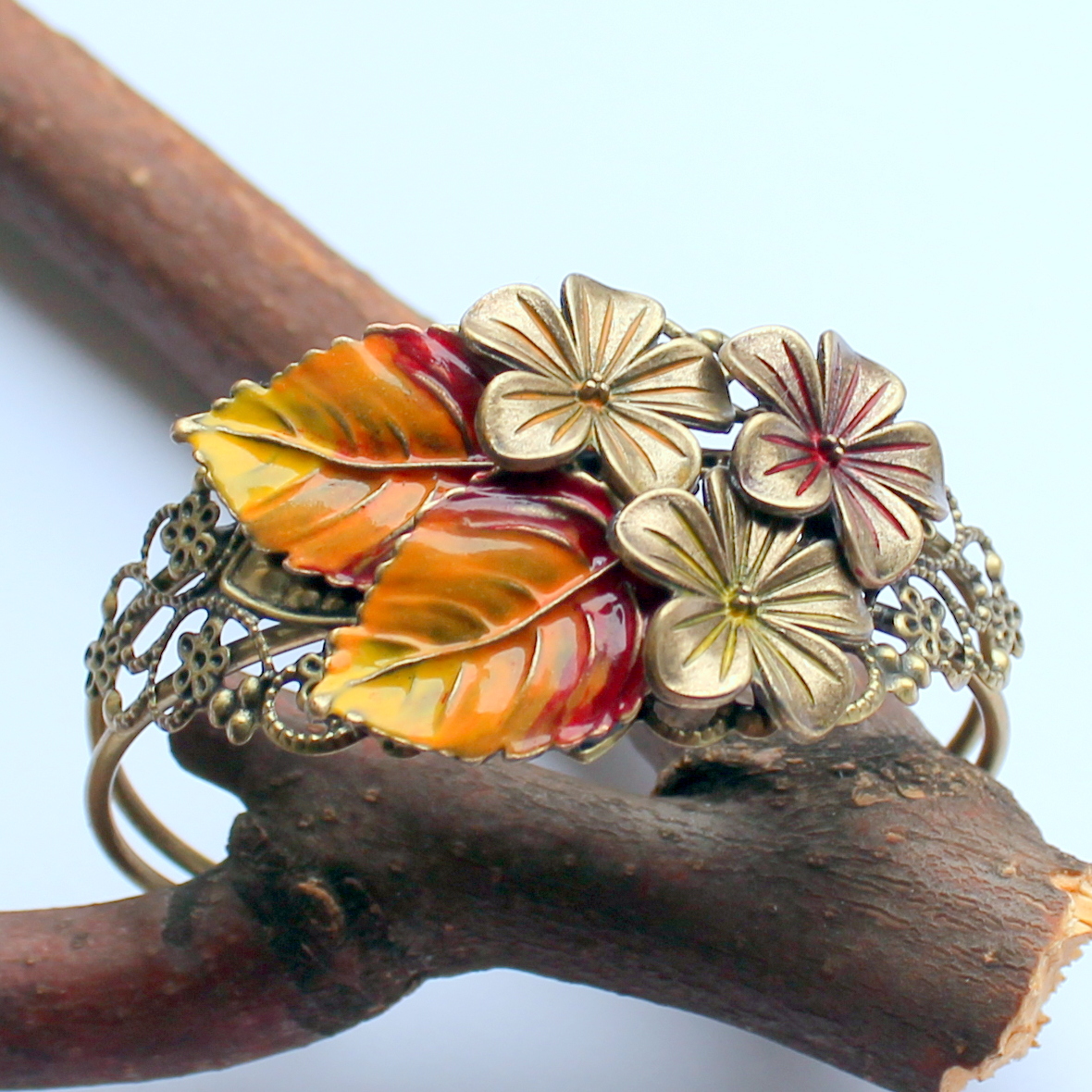 Podzimní květ - náramek