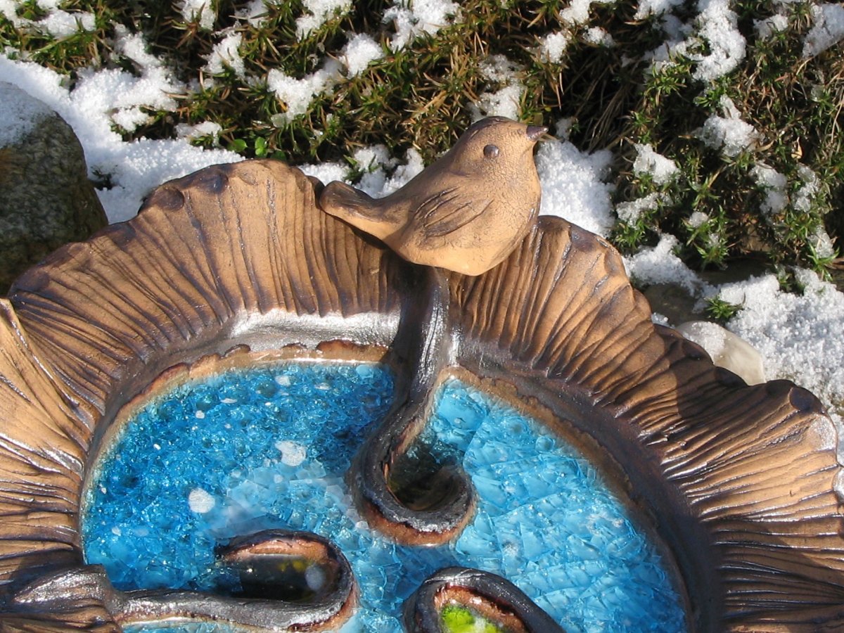 Keramické pítko s ptáčkem 34 cm