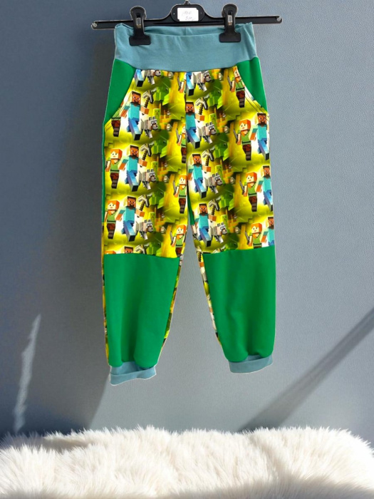 Dětské tepláky Minecraft 116 zelené