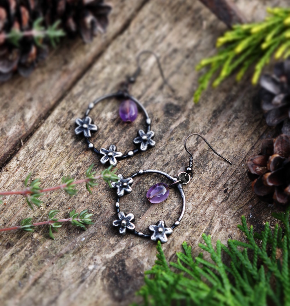 Náušnice - Ametyst